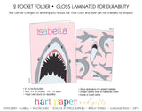 Shark Pink Personalized 2-Pocket Folder School & Office Supplies - Everything Nice