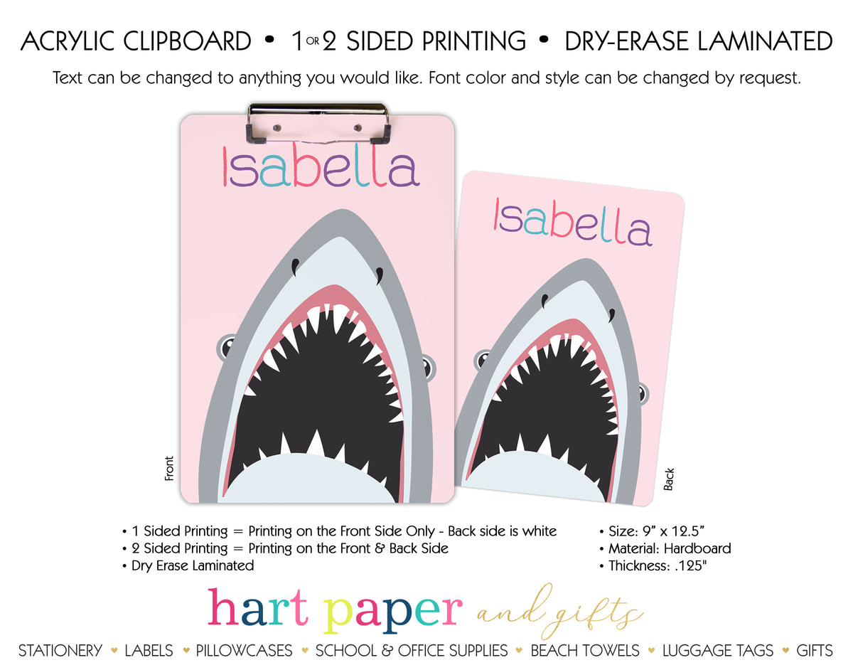 Shark Personalized Clipboard School & Office Supplies - Everything Nice