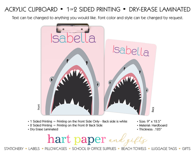 Shark Personalized Clipboard School & Office Supplies - Everything Nice