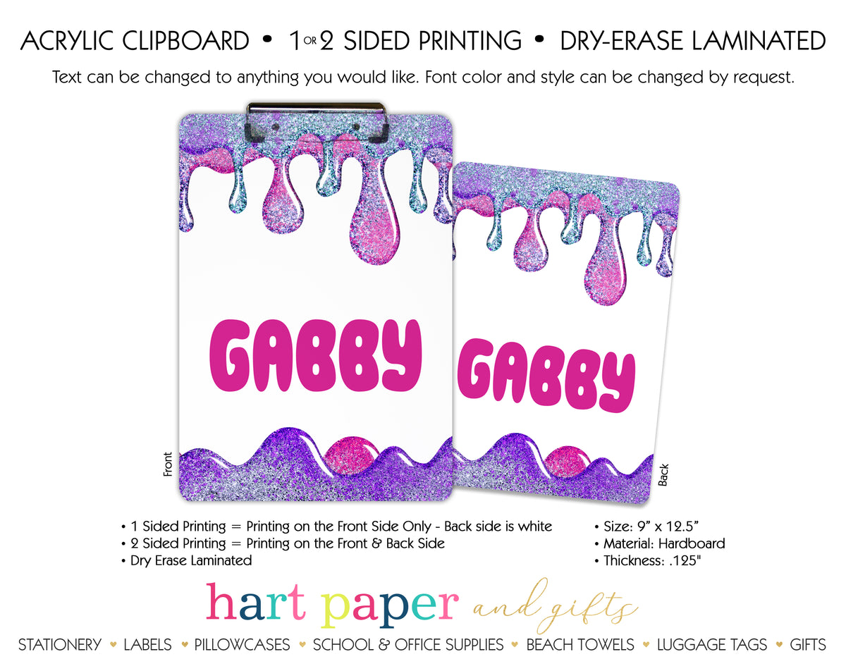 Slime Personalized Clipboard School & Office Supplies - Everything Nice