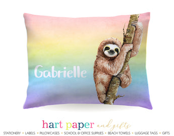 Rainbow Sloth Personalized Pillowcase Pillowcases - Everything Nice