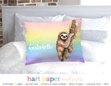 Rainbow Sloth Personalized Pillowcase Pillowcases - Everything Nice