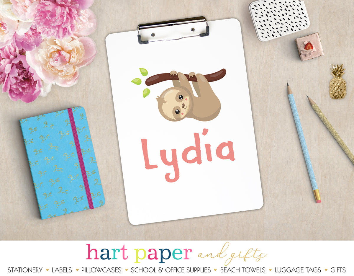 Sloth Personalized Clipboard School & Office Supplies - Everything Nice