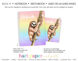 Rainbow Sloth Personalized Notebook or Sketchbook School & Office Supplies - Everything Nice