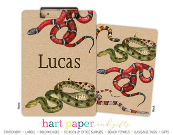 Snakes Personalized Clipboard School & Office Supplies - Everything Nice