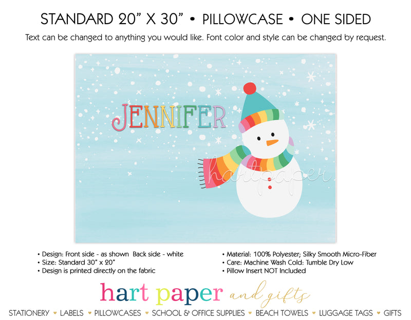 Snowman Personalized Pillowcase Pillowcases - Everything Nice