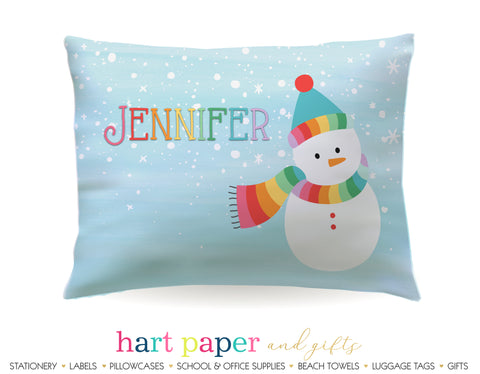 Snowman Personalized Pillowcase Pillowcases - Everything Nice