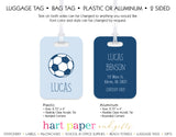 Blue Soccer Ball Luggage Bag Tag School & Office Supplies - Everything Nice