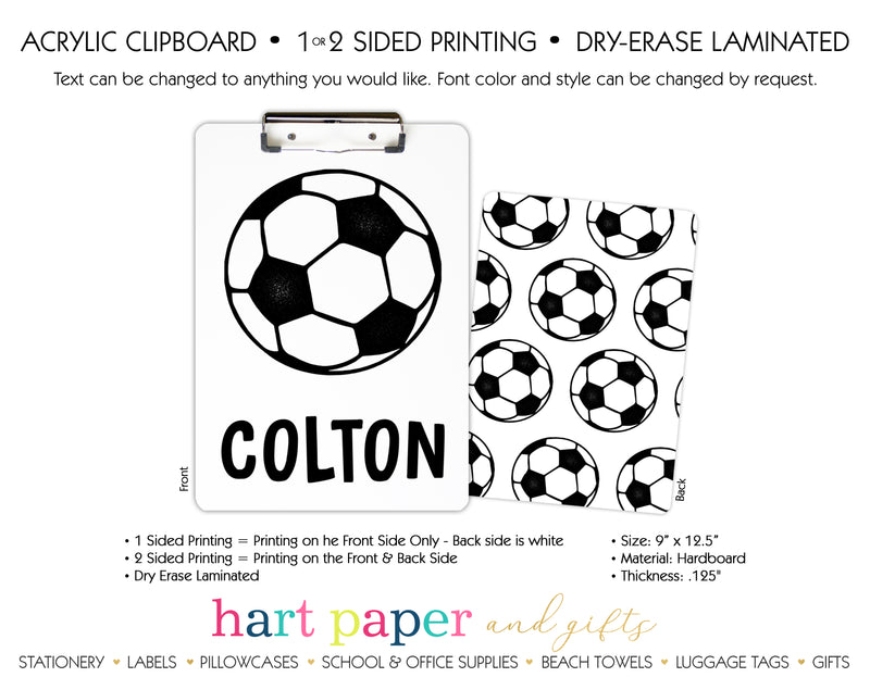 Soccer Ball Personalized Clipboard School & Office Supplies - Everything Nice