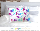 Rainbow Heart Soccer Ball Personalized Pillowcase Pillowcases - Everything Nice
