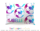 Rainbow Heart Soccer Ball Personalized Pillowcase Pillowcases - Everything Nice