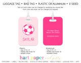 Pink Soccer Ball Luggage Bag Tag School & Office Supplies - Everything Nice