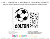 Soccer Ball Personalized Notebook or Sketchbook School & Office Supplies - Everything Nice