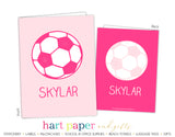 Pink Soccer Ball Personalized 2-Pocket Folder School & Office Supplies - Everything Nice