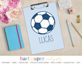 Blue Soccer Ball Personalized Clipboard School & Office Supplies - Everything Nice