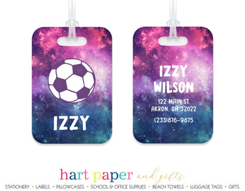 Galaxy Soccer Ball Luggage Bag Tag School & Office Supplies - Everything Nice