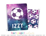Galaxy Soccer Ball Personalized Notebook or Sketchbook School & Office Supplies - Everything Nice