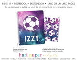 Galaxy Soccer Ball Personalized Notebook or Sketchbook School & Office Supplies - Everything Nice