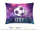 Galaxy Soccer Ball Personalized Pillowcase Pillowcases - Everything Nice