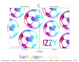 Rainbow Heart Soccer Ball Personalized Notebook or Sketchbook School & Office Supplies - Everything Nice