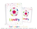 Rainbow Soccer Ball Personalized Notebook or Sketchbook School & Office Supplies - Everything Nice