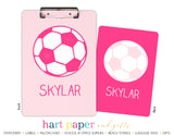 Pink Soccer Ball Personalized Clipboard School & Office Supplies - Everything Nice
