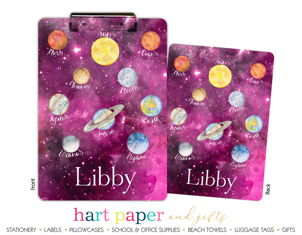 Planets Personalized Clipboard School & Office Supplies - Everything Nice