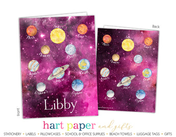 Planets Personalized 2-Pocket Folder School & Office Supplies - Everything Nice