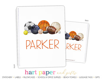 Sports Balls Personalized Notebook or Sketchbook School & Office Supplies - Everything Nice