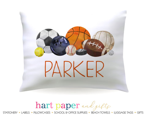 Sports Balls Personalized Pillowcase Pillowcases - Everything Nice