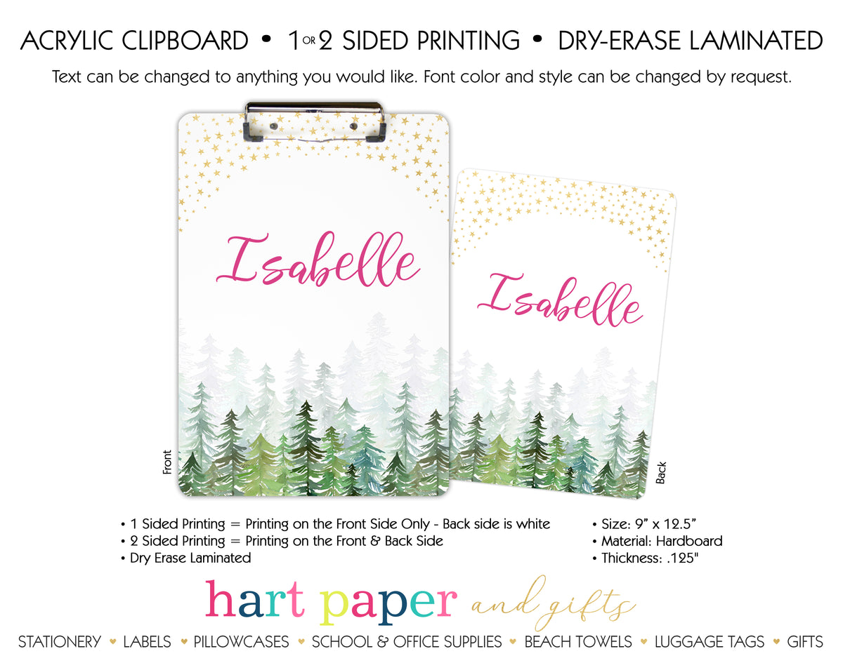 Forest Stars Sky Camping Space Personalized Clipboard School & Office Supplies - Everything Nice