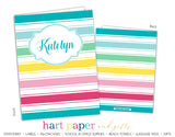 Rainbow Stripes b Personalized 2-Pocket Folder School & Office Supplies - Everything Nice