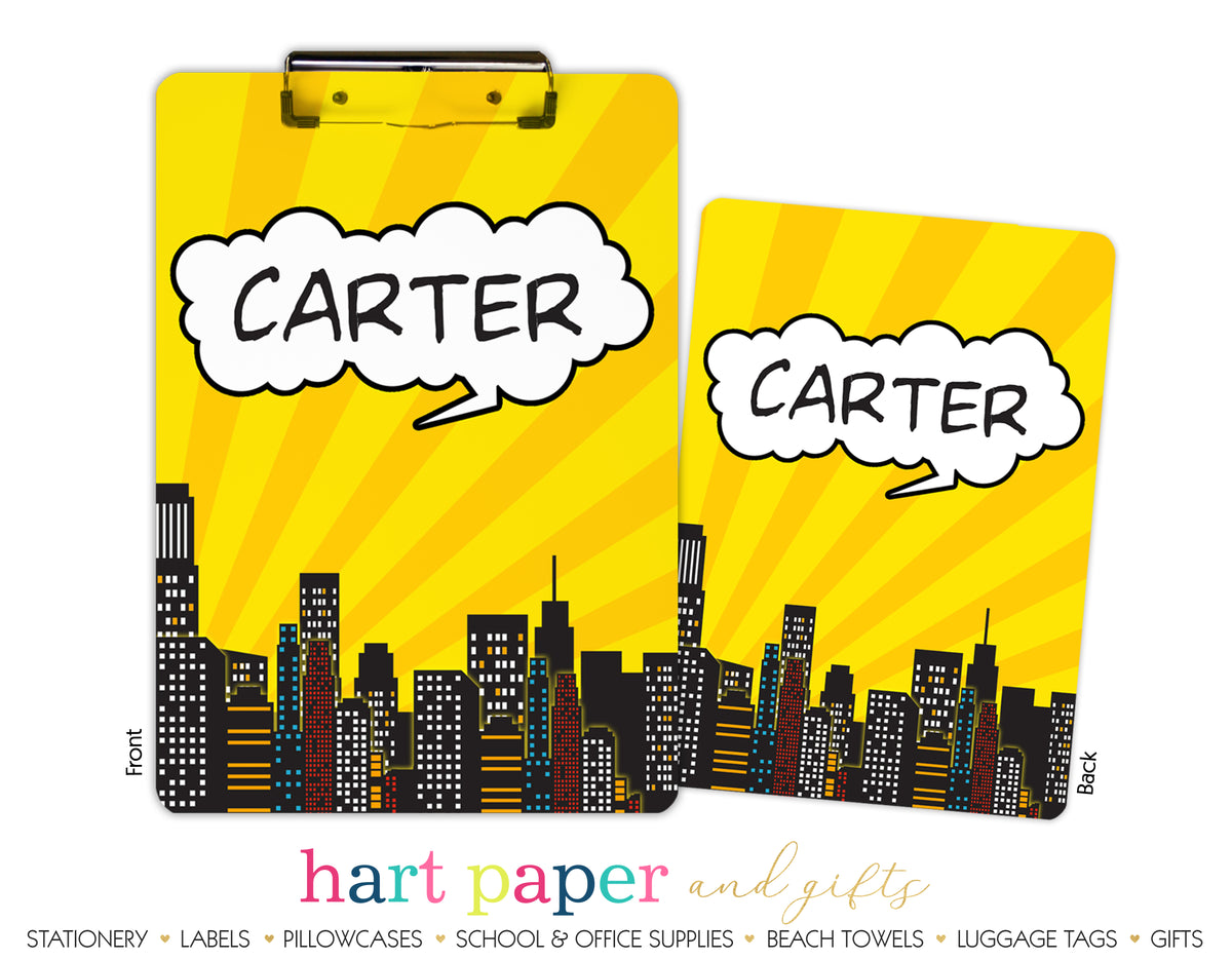 Superhero Personalized Clipboard School & Office Supplies - Everything Nice