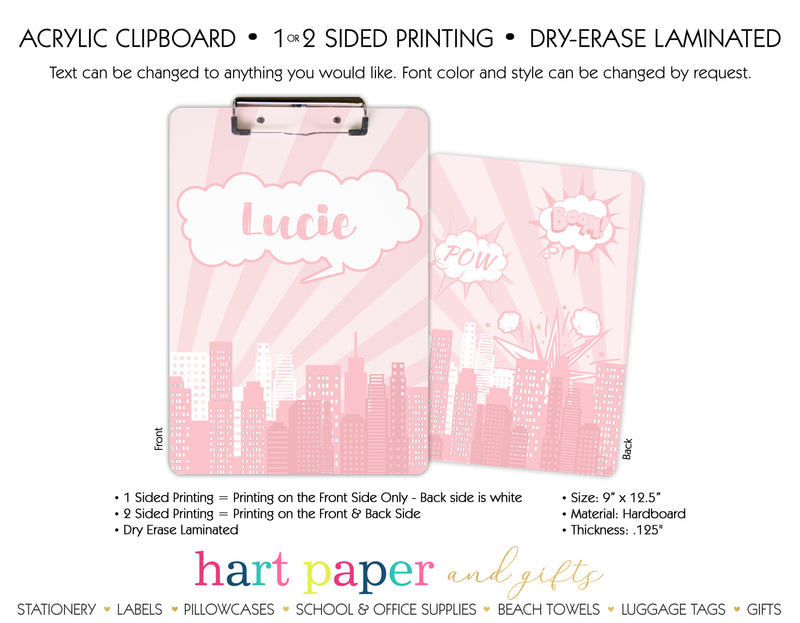 Superhero Personalized Clipboard School & Office Supplies - Everything Nice