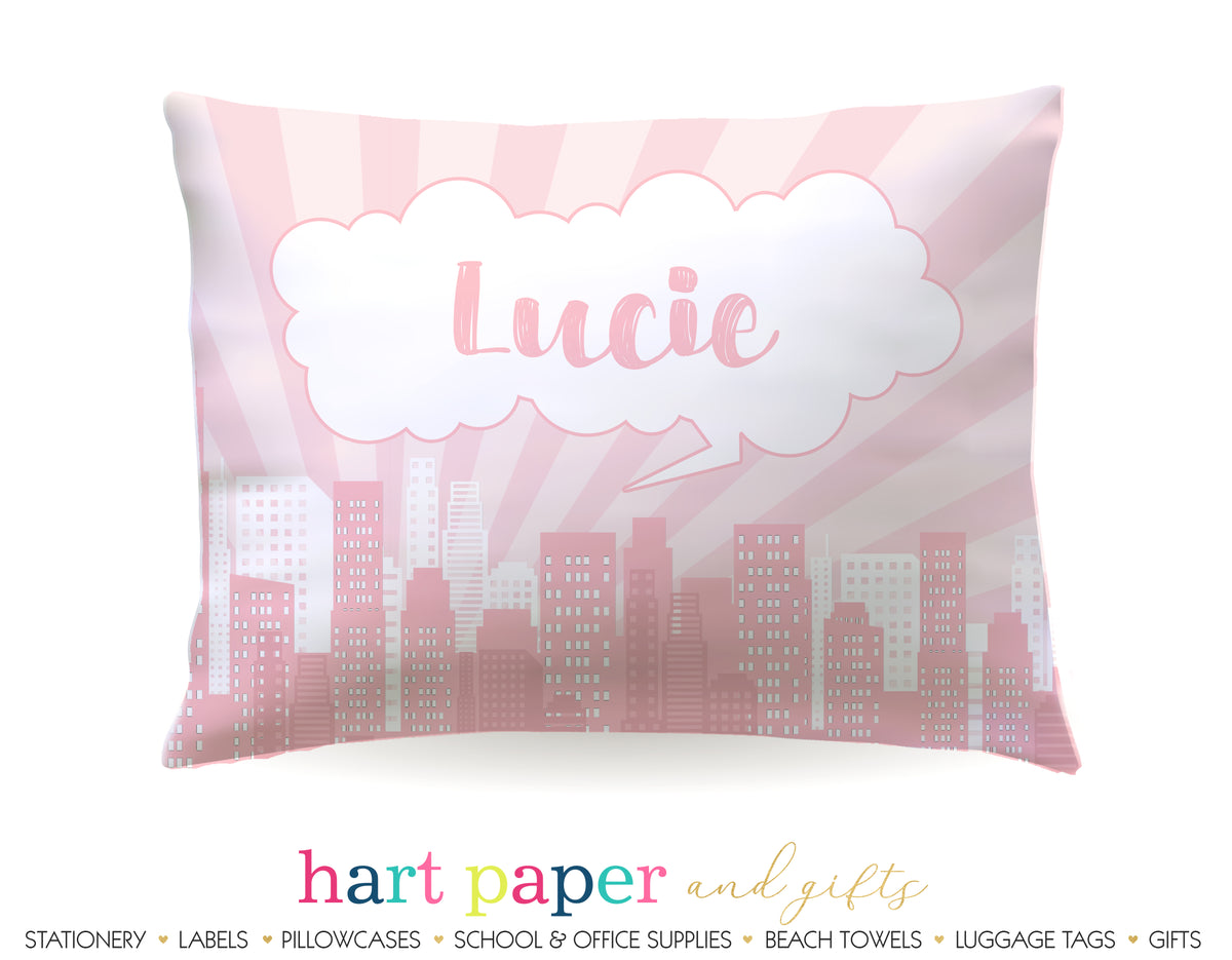 Superhero Pink Personalized Pillowcase Pillowcases - Everything Nice