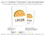 Taco Personalized Notebook or Sketchbook School & Office Supplies - Everything Nice