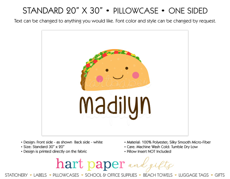 Taco Personalized Pillowcase Pillowcases - Everything Nice
