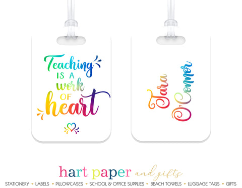 Teacher Rainbow Luggage Bag Tag School & Office Supplies - Everything Nice