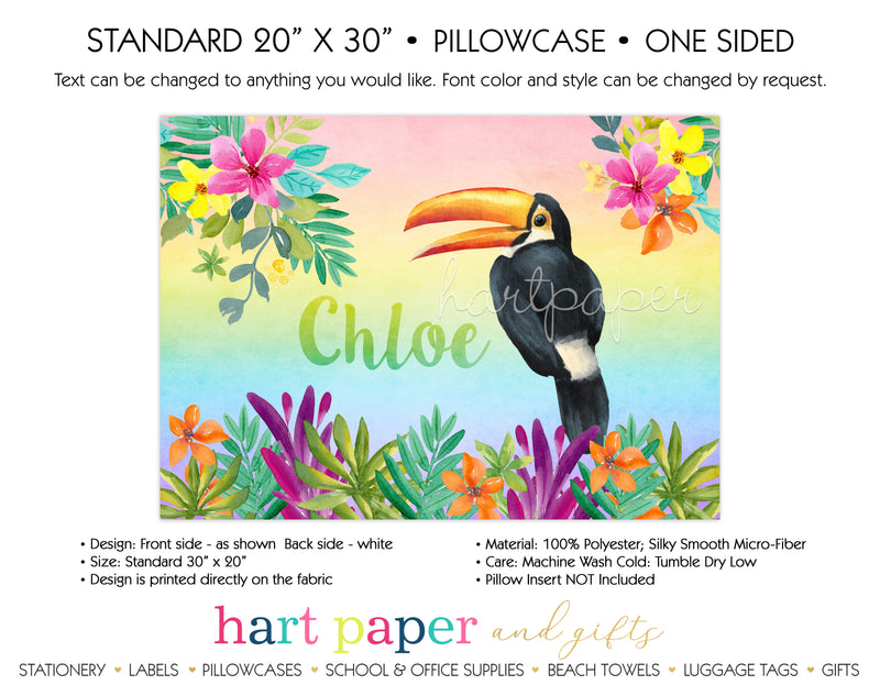 Toucan Bird Personalized Pillowcase Pillowcases - Everything Nice