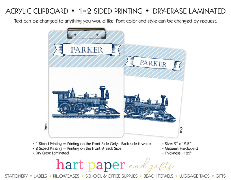 Train Personalized Clipboard School & Office Supplies - Everything Nice