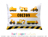 Construction Trucks Personalized Pillowcase Pillowcases - Everything Nice