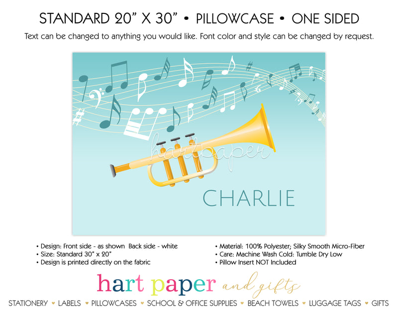 Trumpet Personalized Pillowcase Pillowcases - Everything Nice
