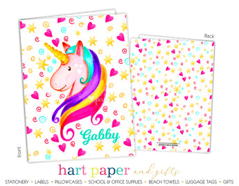 Rainbow Unicorn c Personalized 2-Pocket Folder School & Office Supplies - Everything Nice