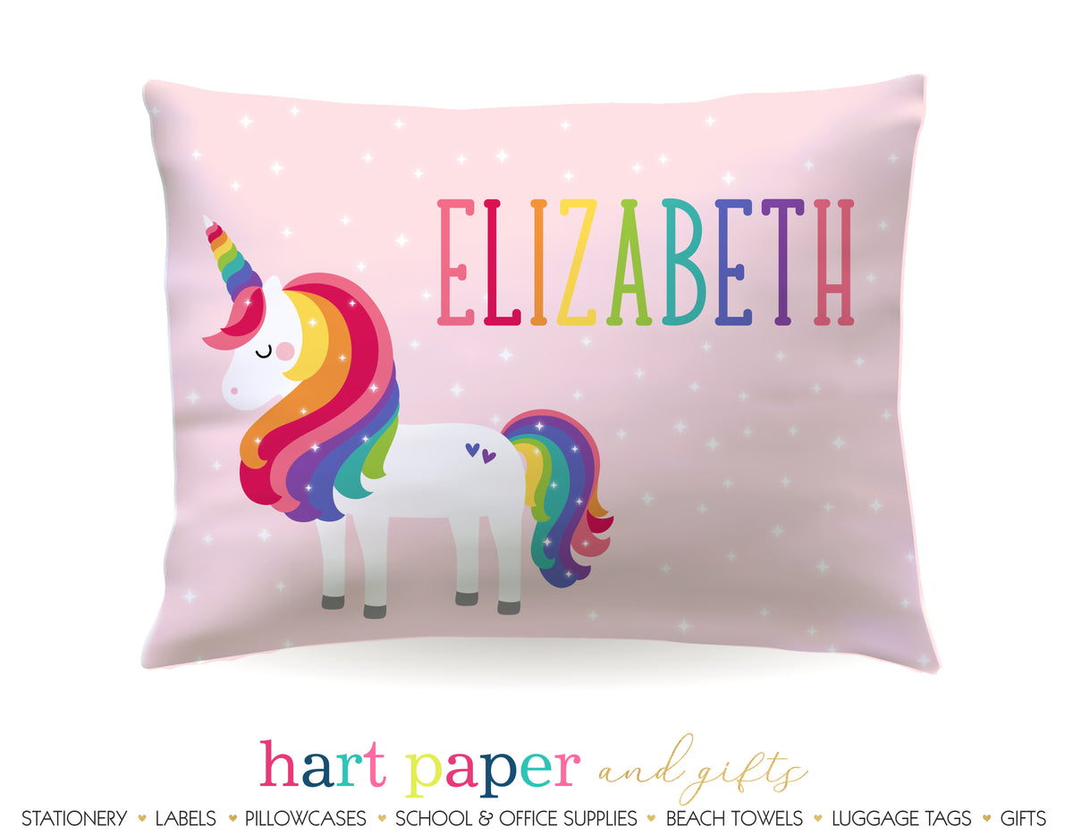 Rainbow Unicorn Personalized Pillowcase Pillowcases - Everything Nice