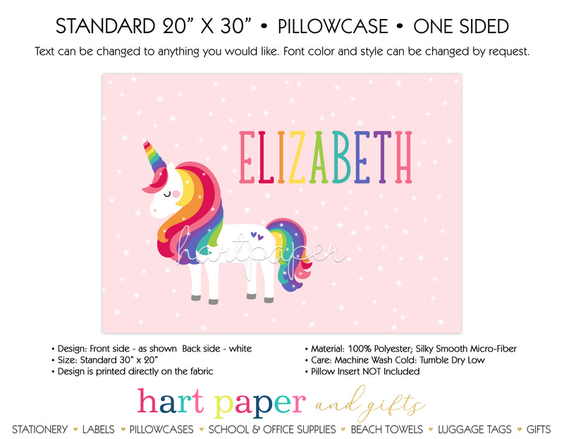 Rainbow Unicorn Personalized Pillowcase Pillowcases - Everything Nice