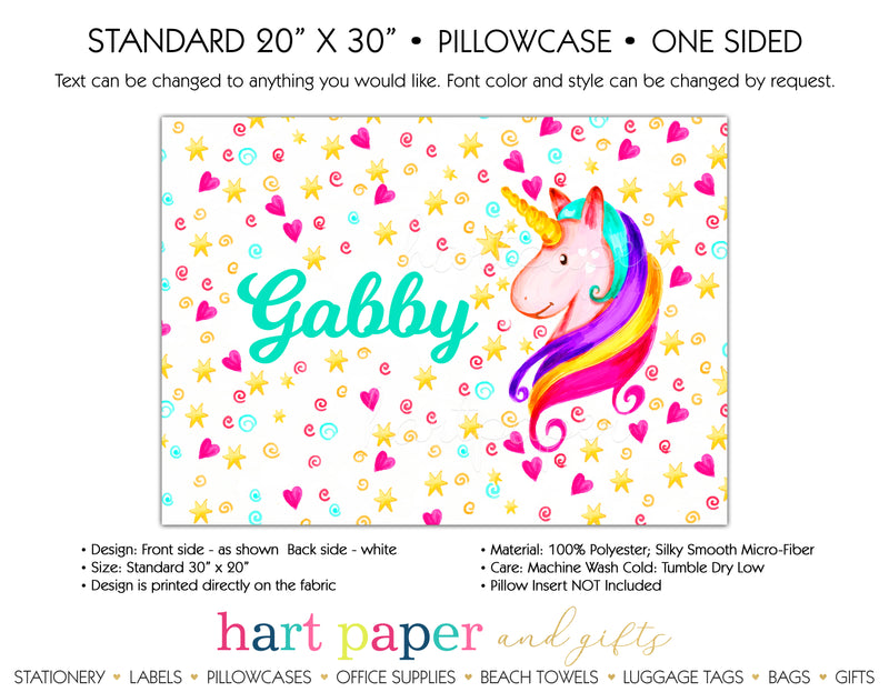 Rainbow Unicorn Personalized Pillowcase Pillowcases - Everything Nice