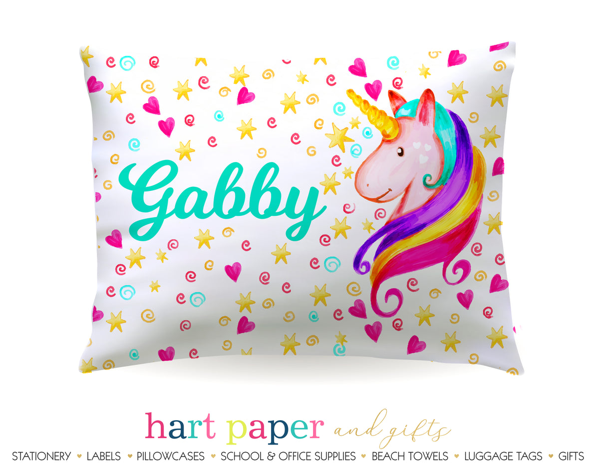 Rainbow Unicorn Personalized Pillowcase Pillowcases - Everything Nice