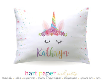 Rainbow Unicorn Horn Personalized Pillowcase Pillowcases - Everything Nice