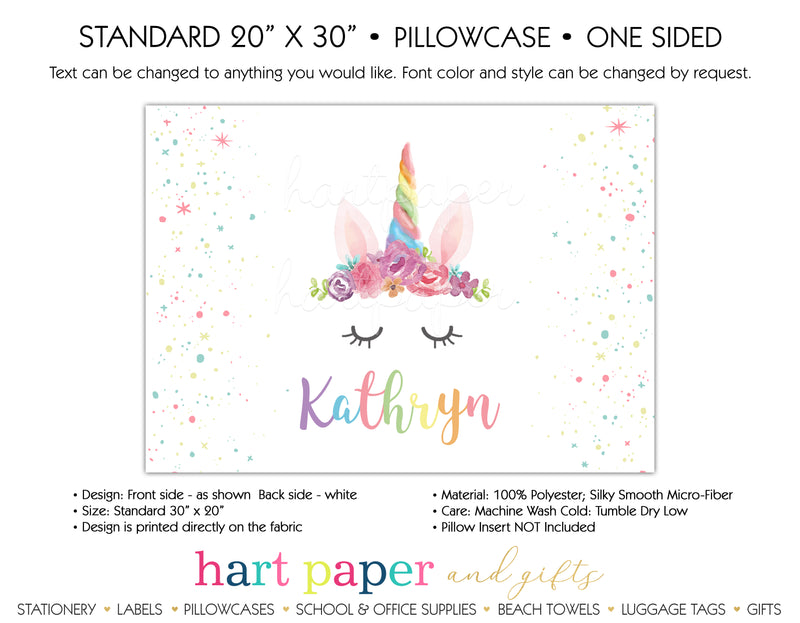 Rainbow Unicorn Horn Personalized Pillowcase Pillowcases - Everything Nice