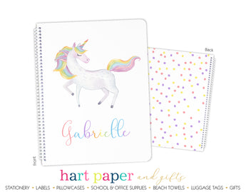 Rainbow Unicorn Personalized Notebook or Sketchbook School & Office Supplies - Everything Nice